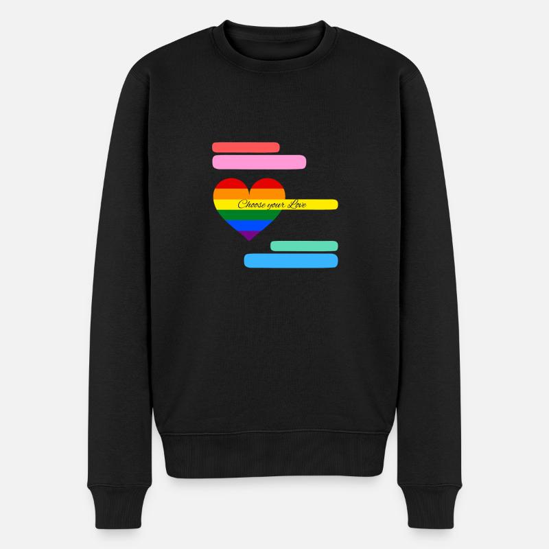choose your love - Männer Premium Bio Pullover - Schwarz