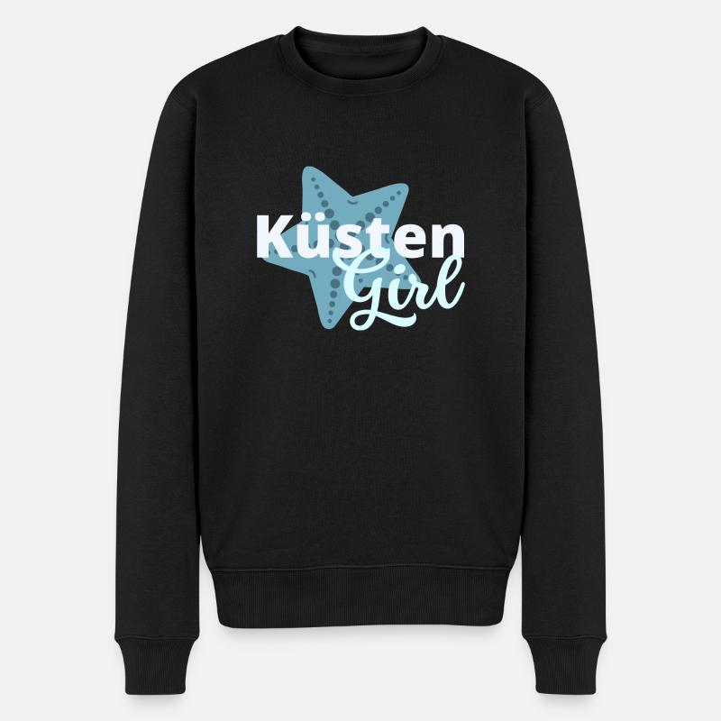 Küstengirl Ostsee Küste Nordsee Küste Spruch. - Männer Premium Bio Pullover - Schwarz