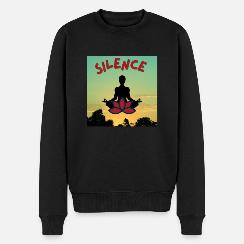 Stille Meditation - Männer Premium Bio Pullover - Schwarz