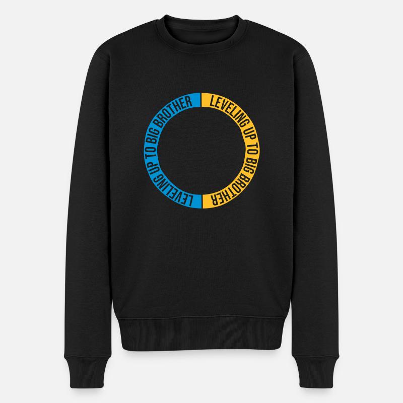 Leveling up big brother - Männer Premium Bio Pullover - Schwarz
