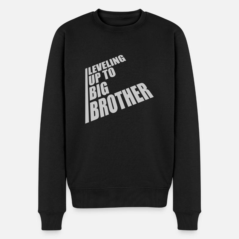 Leveling up big brother - Männer Premium Bio Pullover - Schwarz
