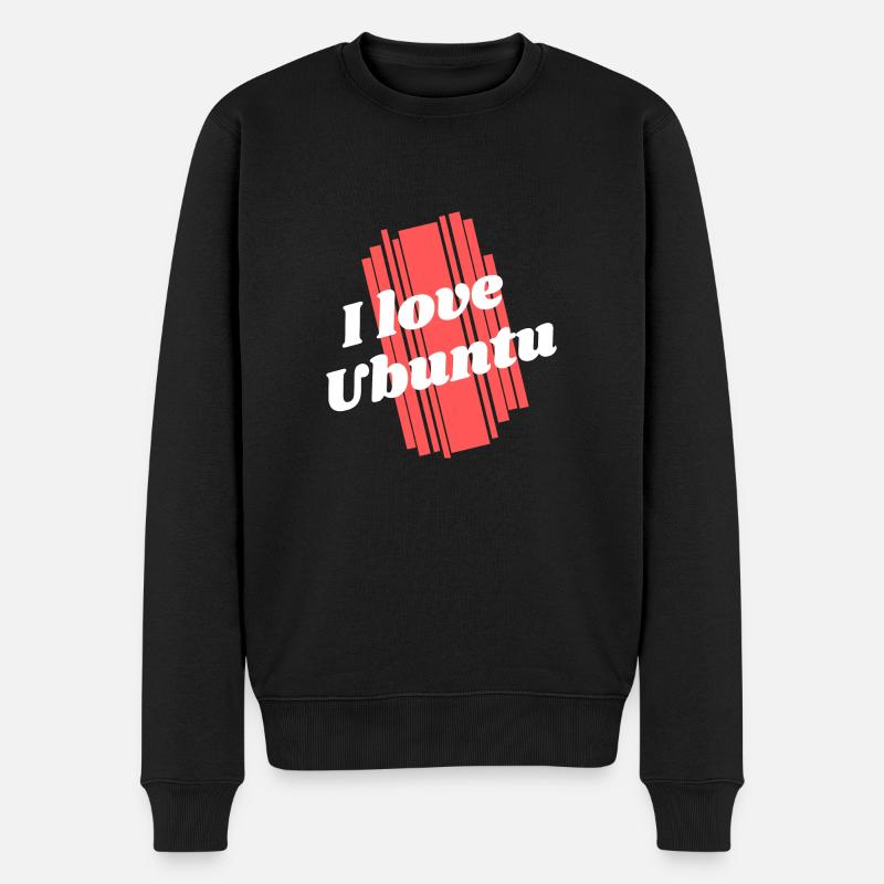 Jeg elsker Ubuntu Linux - Økologisk premium-sweatshirt til mænd - sort