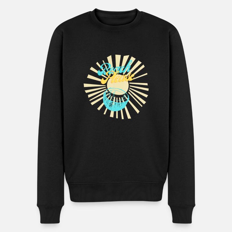 Beach Logo - Männer Premium Bio Pullover - Schwarz