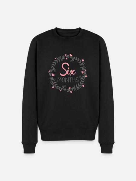 SIX MONTHS MILESTONES HEART - Men's Premium Organic Jumper - black