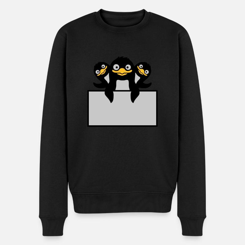 3 pingouins derrière le bouclier - Pull Premium bio Homme - noir