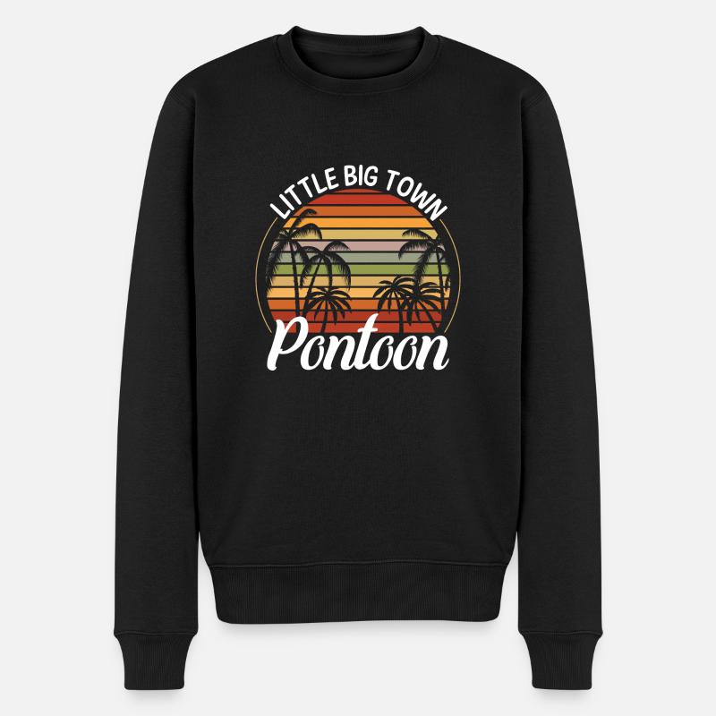 Retro Beach T-Shirt - Männer Premium Bio Pullover - Schwarz