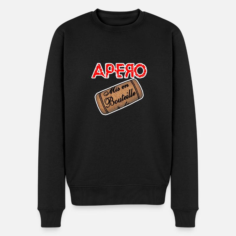 APERO BOUCHON - Männer Premium Bio Pullover - Schwarz