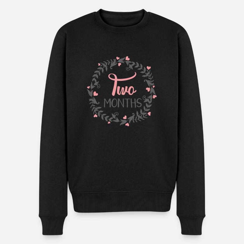 DEUX MOIS JALONS COEUR - Pull Premium bio Homme - noir
