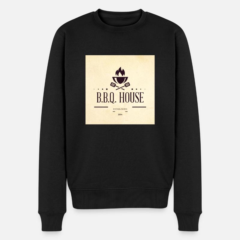 Grillen bbq - Männer Premium Bio Pullover - Schwarz