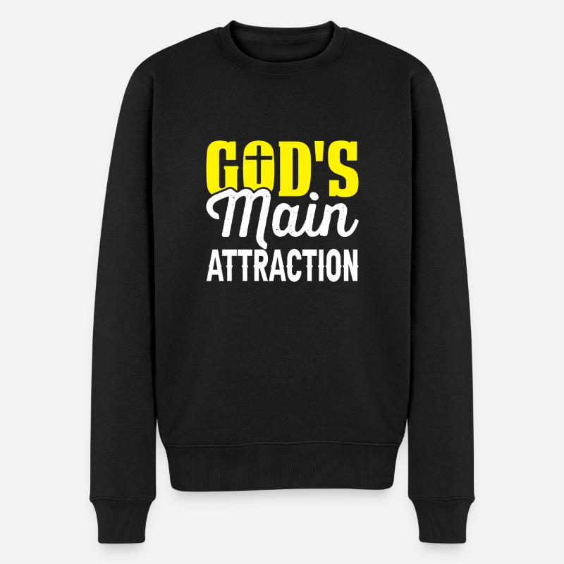 L’attraction principale de Dieu - Pull Premium bio Homme - noir