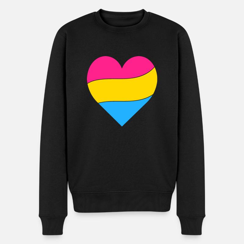 Pan Herz | Pride - Männer Premium Bio Pullover - Schwarz