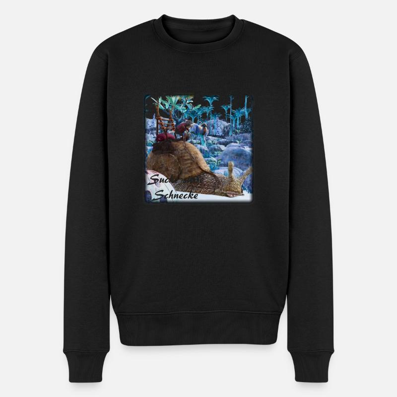 Suche suesse schnecke - Männer Premium Bio Pullover - Schwarz