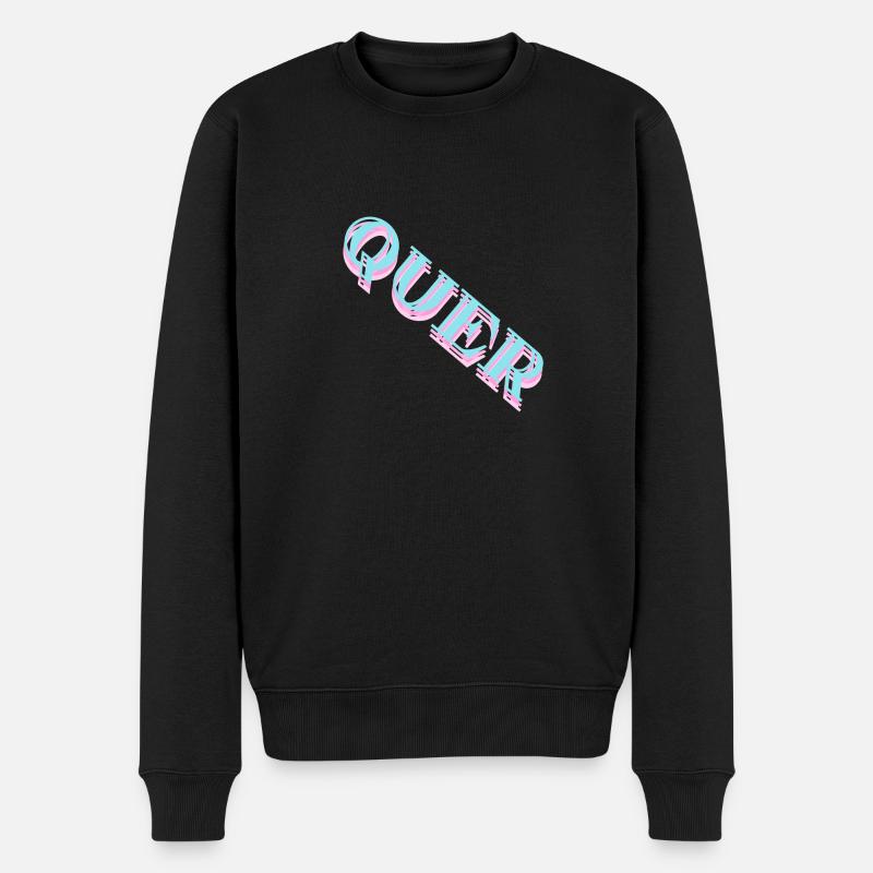 QUER - Männer Premium Bio Pullover - Schwarz