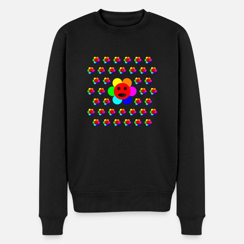 Psycho-Flower - Art optique - Pull Premium bio Homme - noir