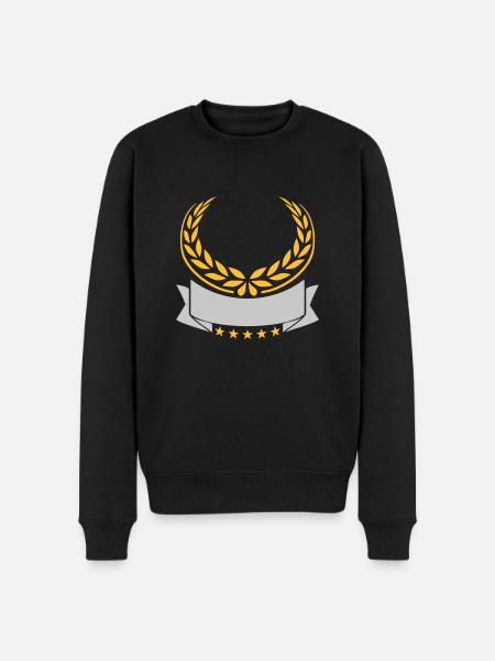 Banner Laurel Wreath Stars Empty - Men's Premium Organic Jumper - black