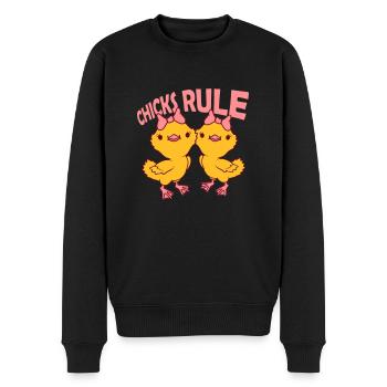 Chicks Rule Girlfriends Équipe - Pull Premium bio Homme - noir - Devant - Nico (187cm)
