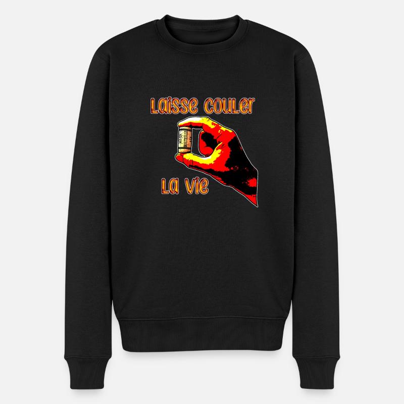 Laisse couler la vie - Pull Premium bio Homme - noir