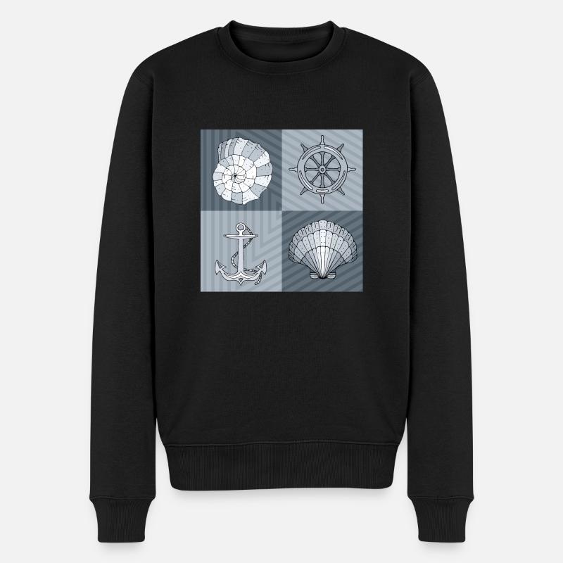 Symboles maritimes - Pull Premium bio Homme - noir