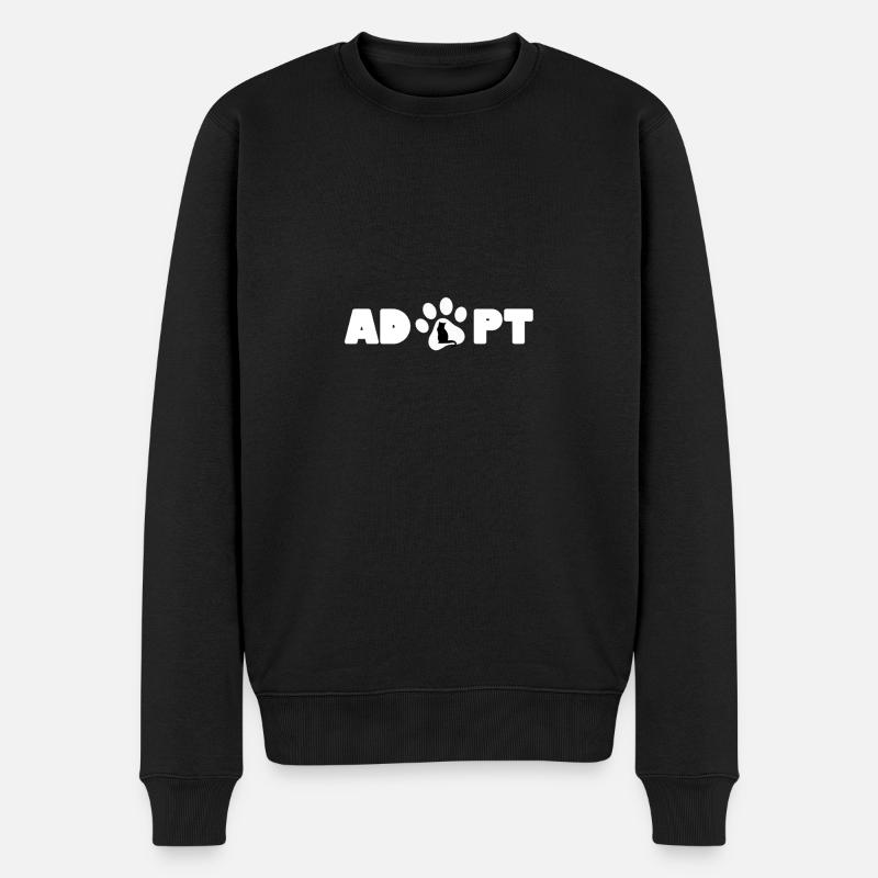 Adopter - chat - Pull Premium bio Homme - noir