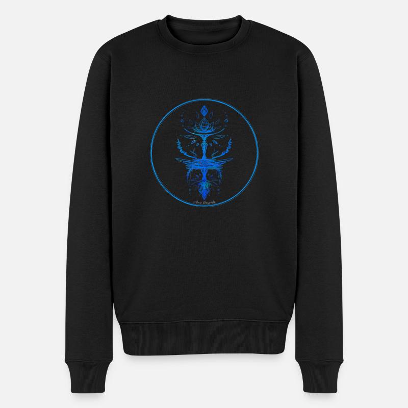 Mystique Collection ~ hellblau ~ n°3 - Männer Premium Bio Pullover - Schwarz