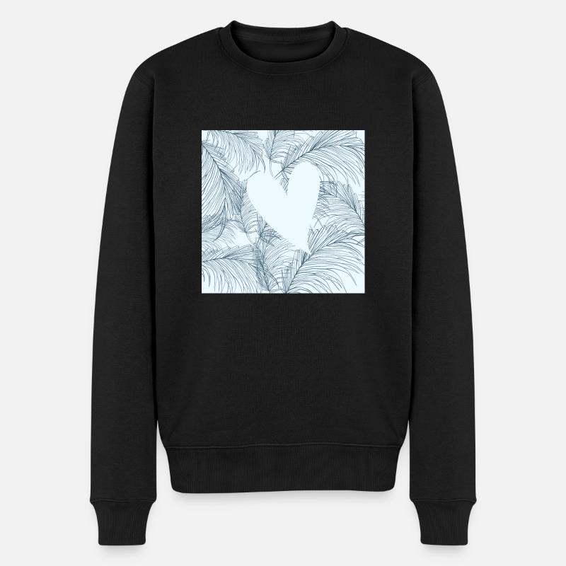 Herzblätter - Männer Premium Bio Pullover - Schwarz