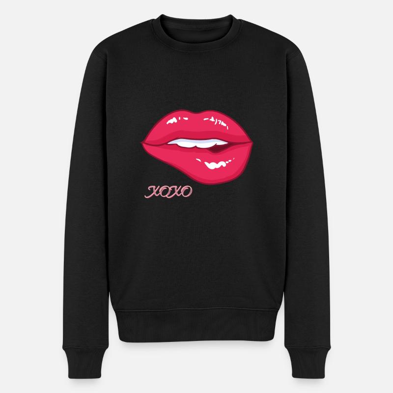 Kuss XOXO - Männer Premium Bio Pullover - Schwarz