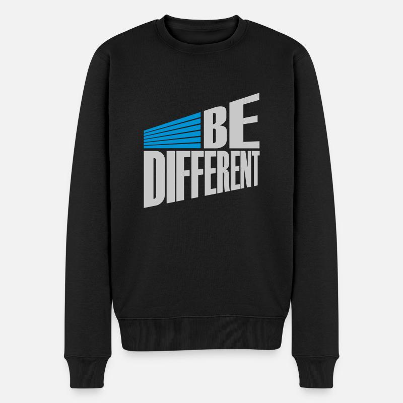 Be different Logo Design - Männer Premium Bio Pullover - Schwarz
