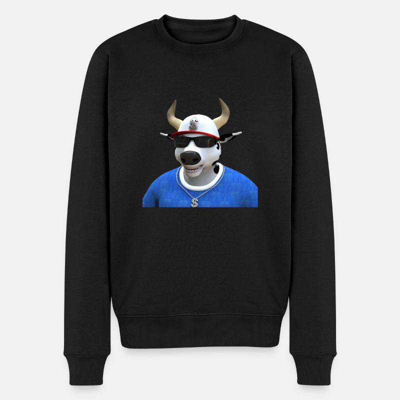 Nftees Bullen - Männer Premium Bio Pullover - Schwarz