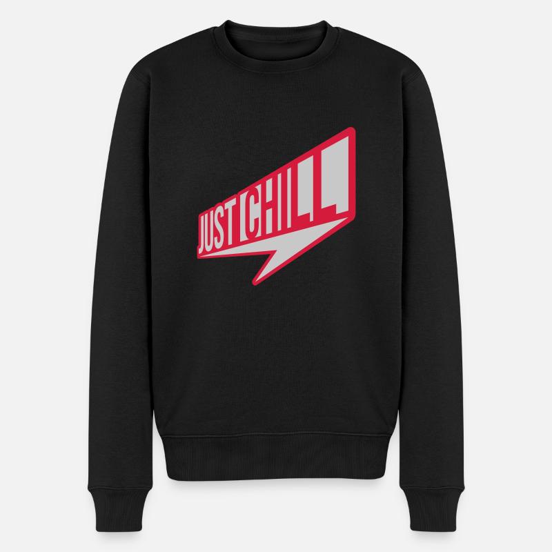 Just Chill Text Logo - Pull Premium bio Homme - noir