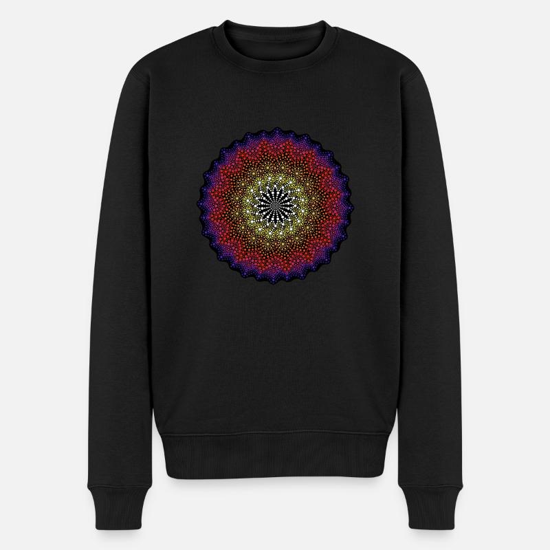Dotted Mandala - Männer Premium Bio Pullover - Schwarz