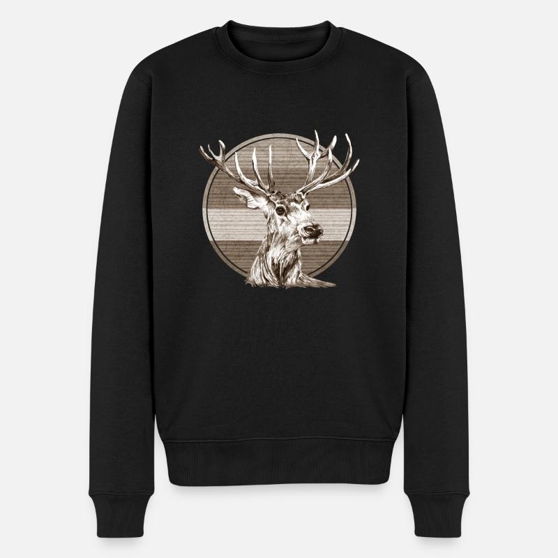 Cerf - Pull Premium bio Homme - noir