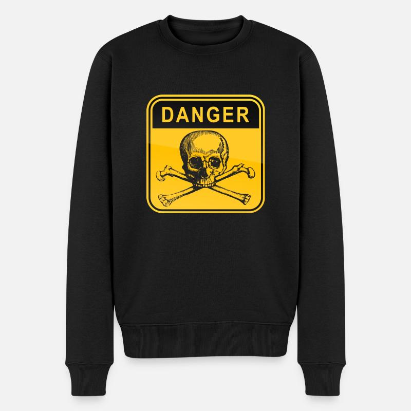 halloween danger totenkopf - Männer Premium Bio Pullover - Schwarz