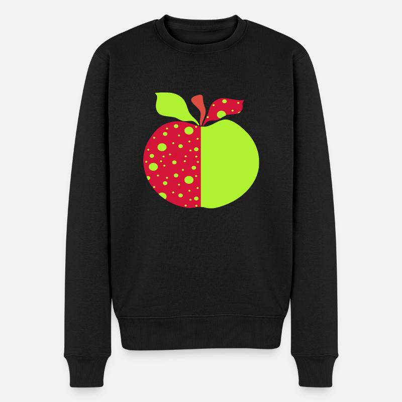 Apfel - Männer Premium Bio Pullover - Schwarz
