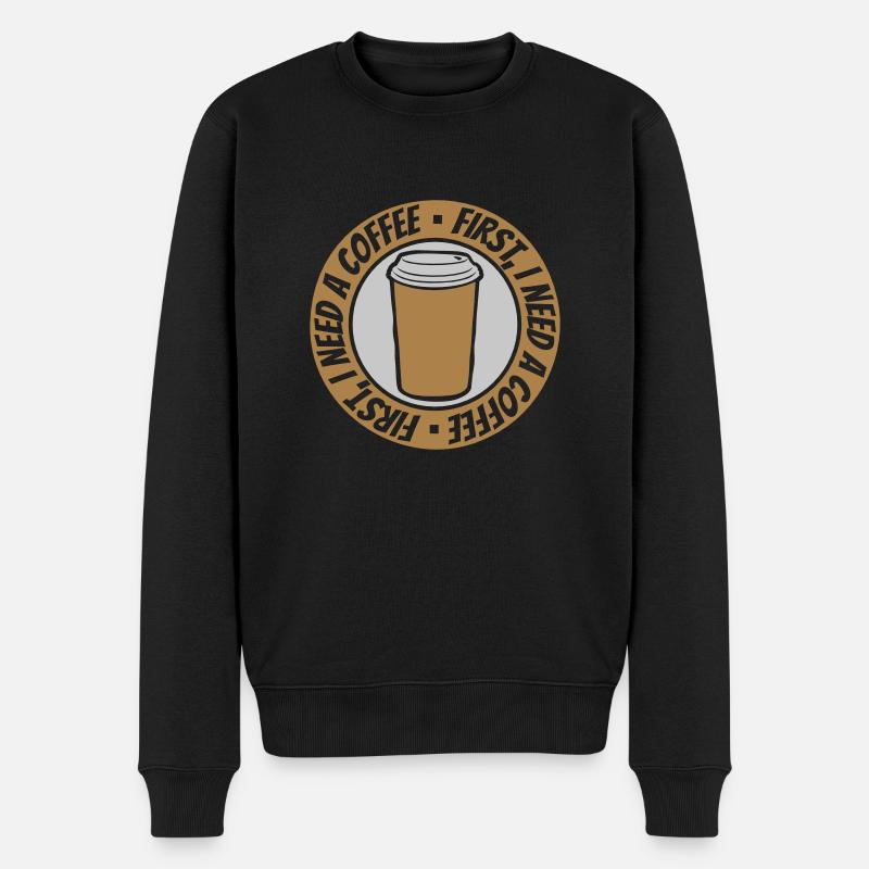 Poing J’ai besoin de café - Pull Premium bio Homme - noir