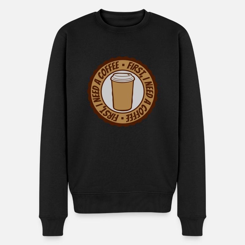 Poing J’ai besoin de café - Pull Premium bio Homme - noir