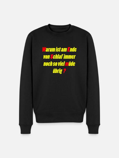 Müde - Männer Premium Bio Pullover - Schwarz