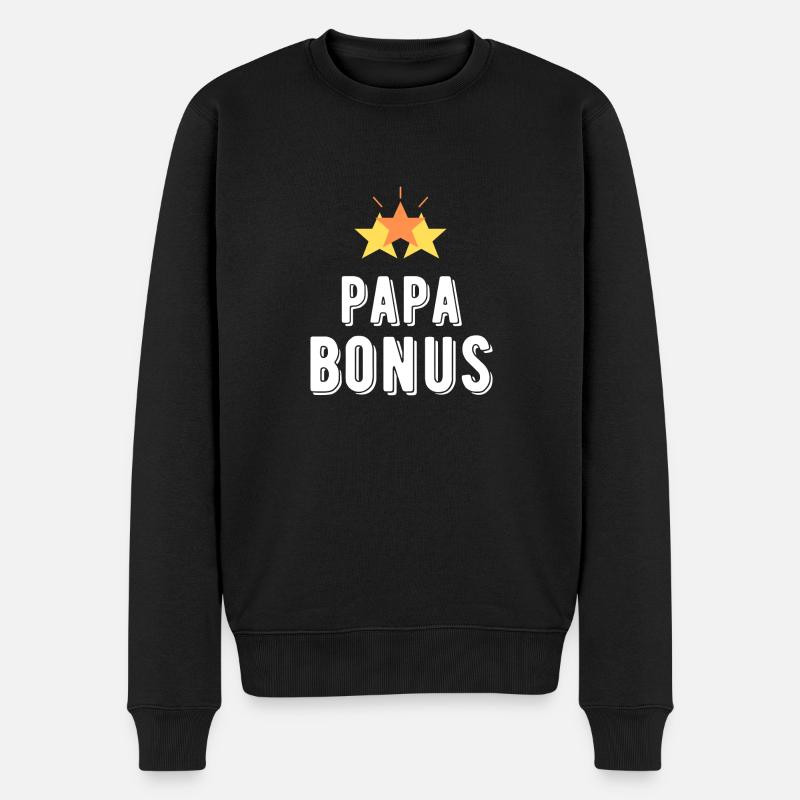 Bonus Papa - Männer Premium Bio Pullover - Schwarz