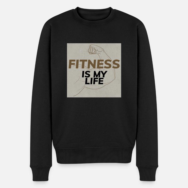 Fitness is my life - Männer Premium Bio Pullover - Schwarz