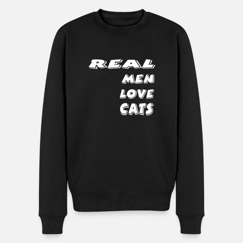 Katzen - Männer Premium Bio Pullover - Schwarz