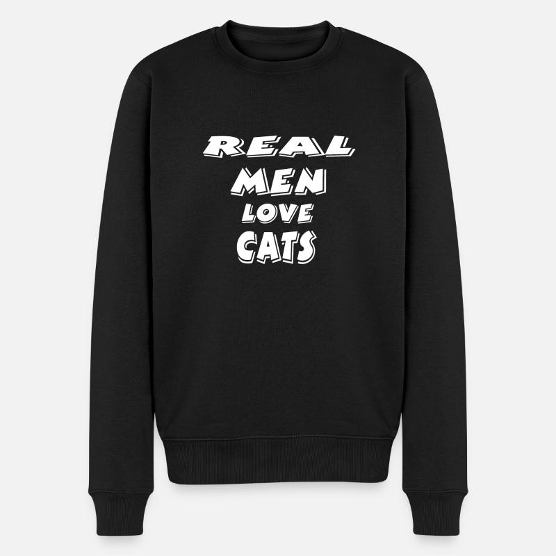 Katze - Männer Premium Bio Pullover - Schwarz