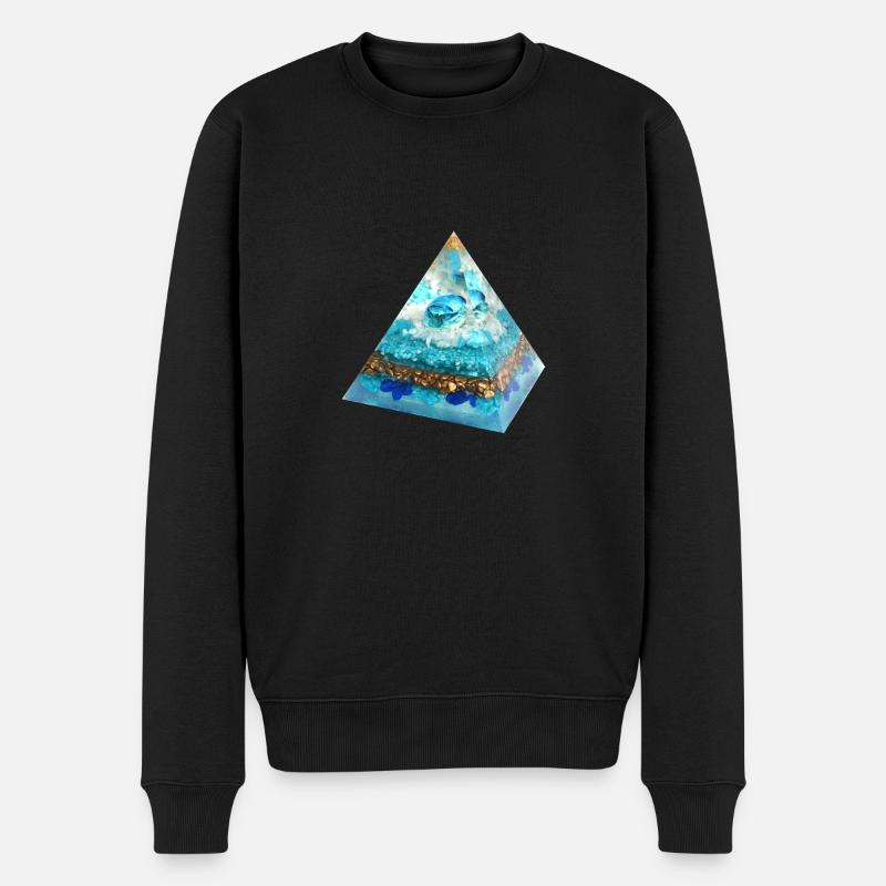 Skarabäus/ hell Blau/Glücksbringer - Männer Premium Bio Pullover - Schwarz