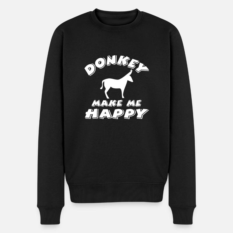 Esel - Männer Premium Bio Pullover - Schwarz