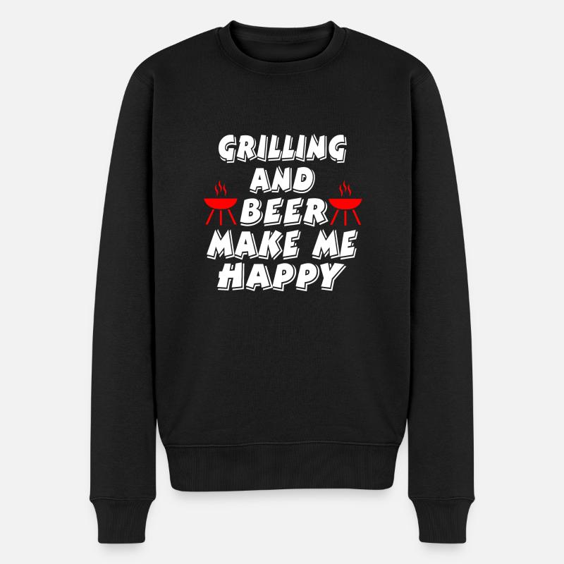 Grillen - Männer Premium Bio Pullover - Schwarz