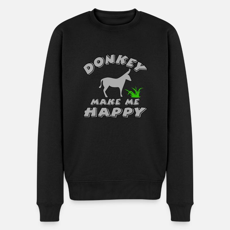 Esel - Männer Premium Bio Pullover - Schwarz