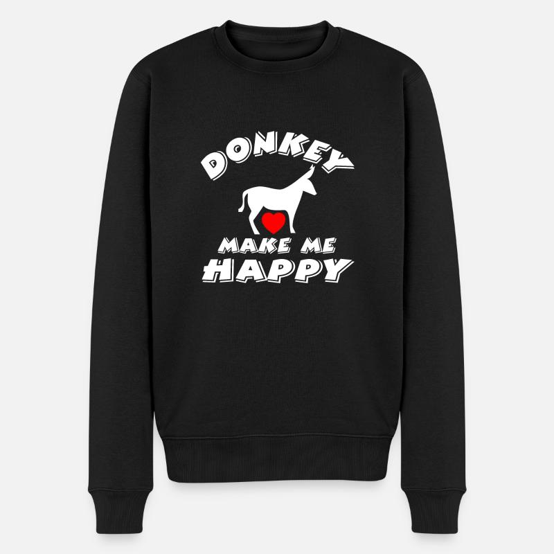 Esel - Männer Premium Bio Pullover - Schwarz