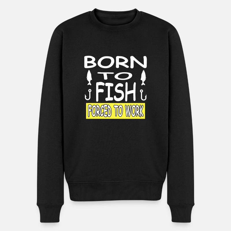 Angeln - Männer Premium Bio Pullover - Schwarz