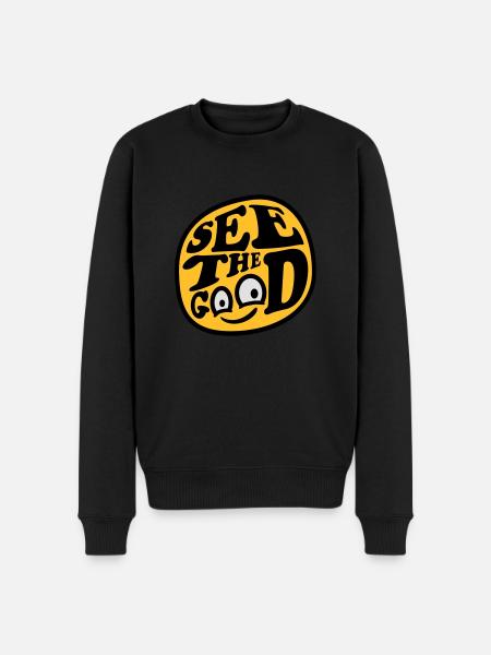 see the good quote - Men's Premium Organic Jumper - black