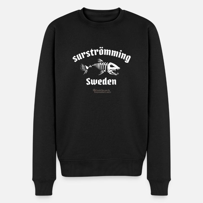 Surströmming Sverige skeletterede sild - Ekologisk premiumtröja herr - svart