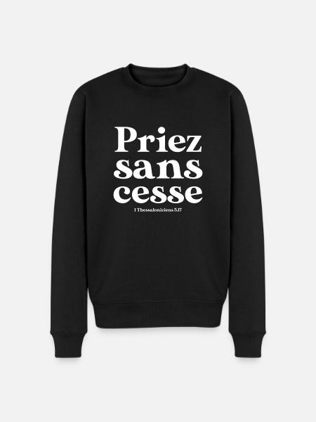 Priez sans cesse - Pull Premium bio Homme - noir