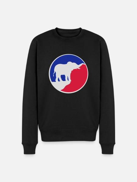 Elephant Silhouette Cliff Moon - Men's Premium Organic Jumper - black